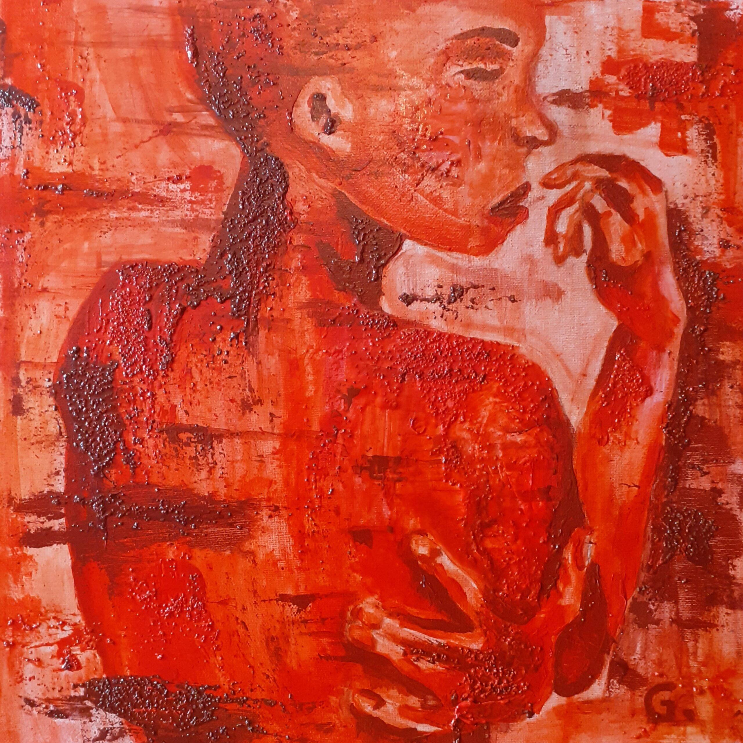 "Red nude" acrílic de Guillem Garcia Brustenga a Terrassa