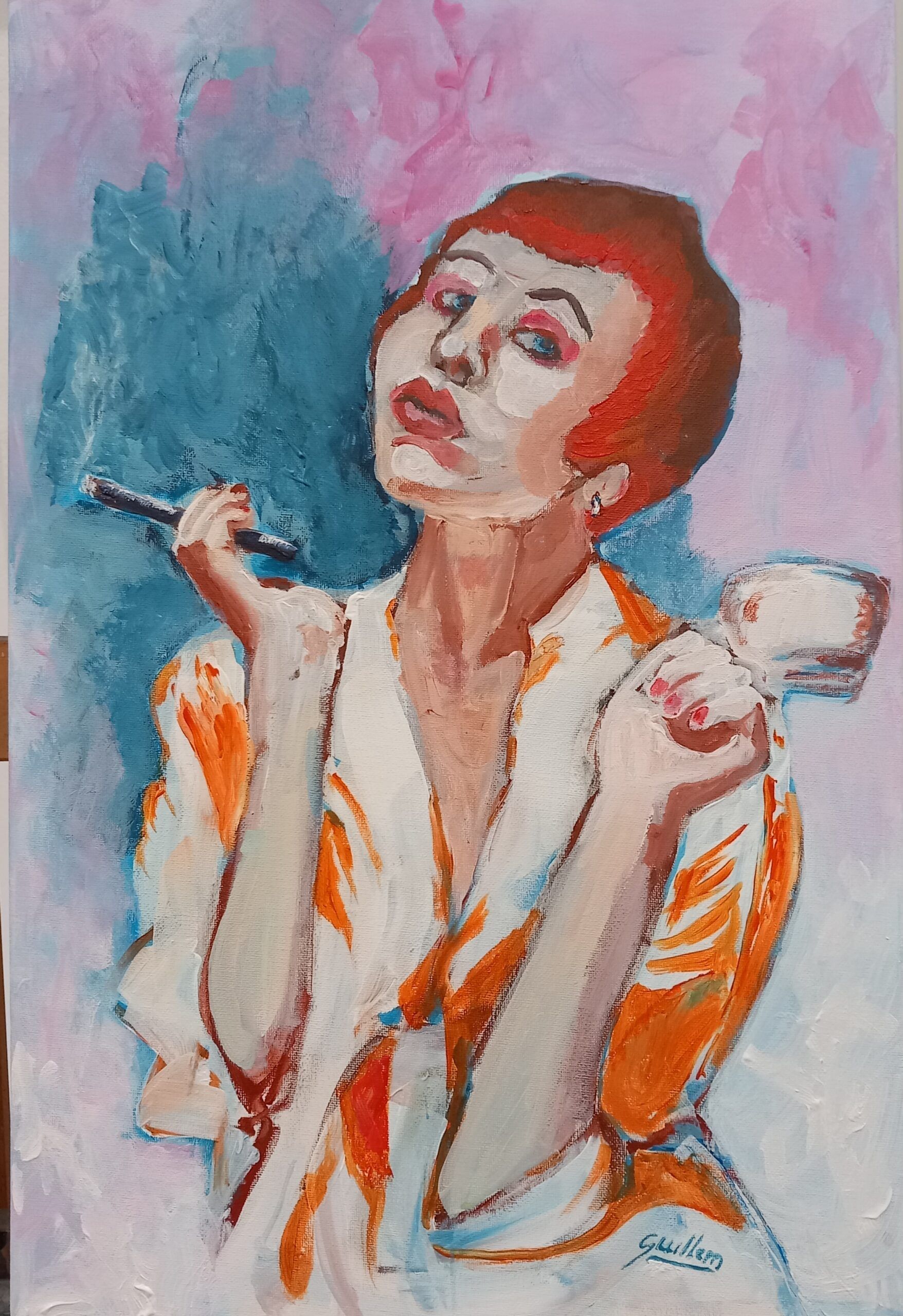 "Cafè i puro" acrílic de Guillem Garcia Brustenga a Terrassa