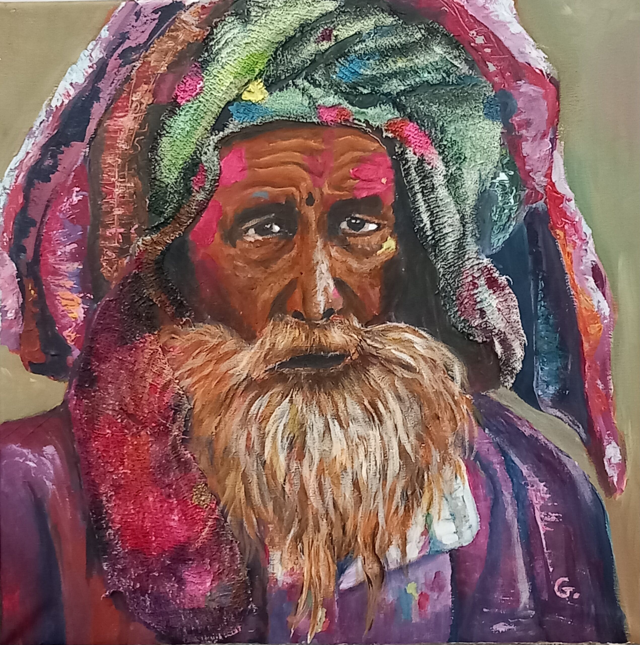 "Holi" acrílic de 50x50 Guillem Garcia Brustenga a Terrassa