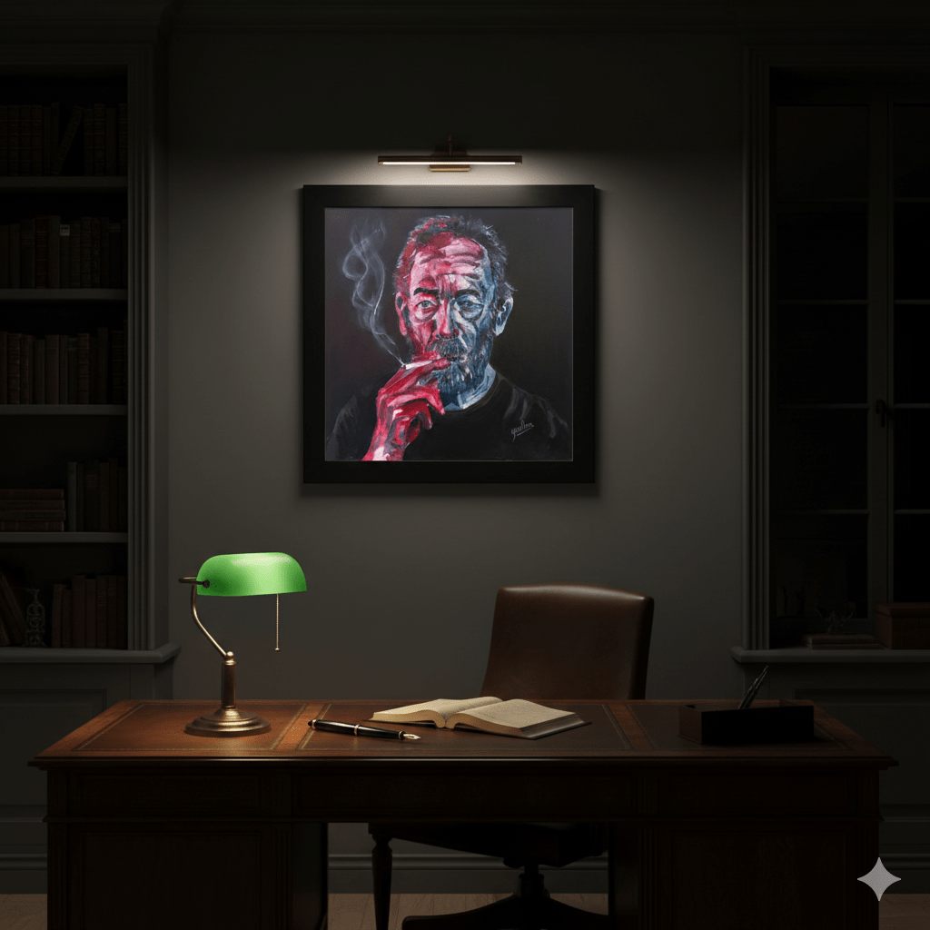 Simulació de col.locació del quadre en un despatx.