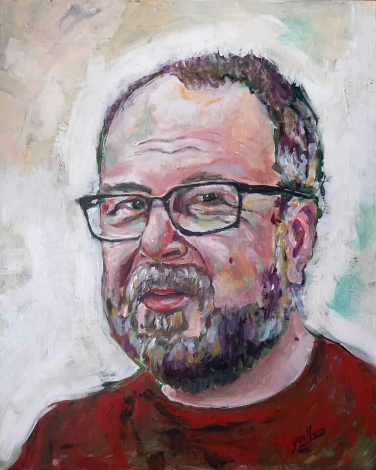 "Autoretrat I" acrílic 50×60 de Guillem Garcia Brustenga a Terrassa