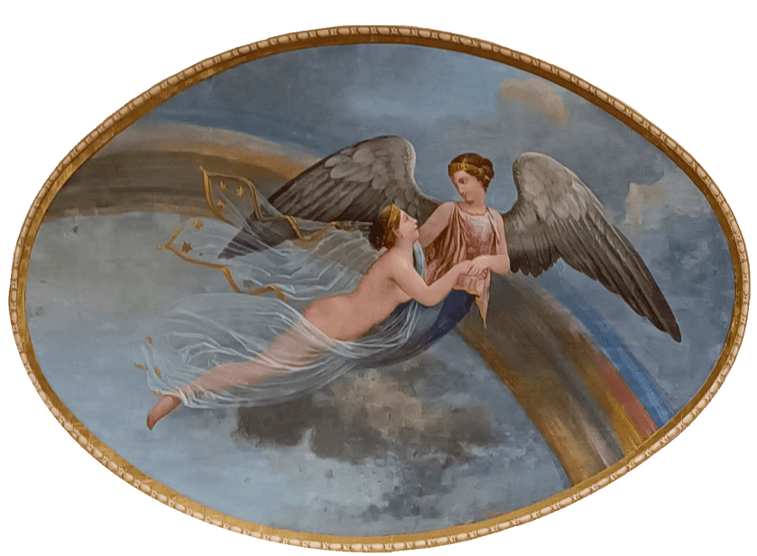 Els retrats que em miren: La saga dels Garcia 4 Venus arrebatada por Iris. Medalló al sostre del tocador de la Reina al Palacio Real de Aranjuez. Antonio García Suárez