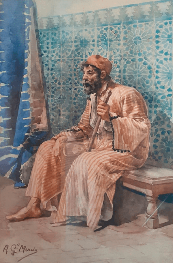 Els retrats que em miren: La saga dels Garcia 6 Moro con bastón. Acuarel·la d’Antonio García Mencía