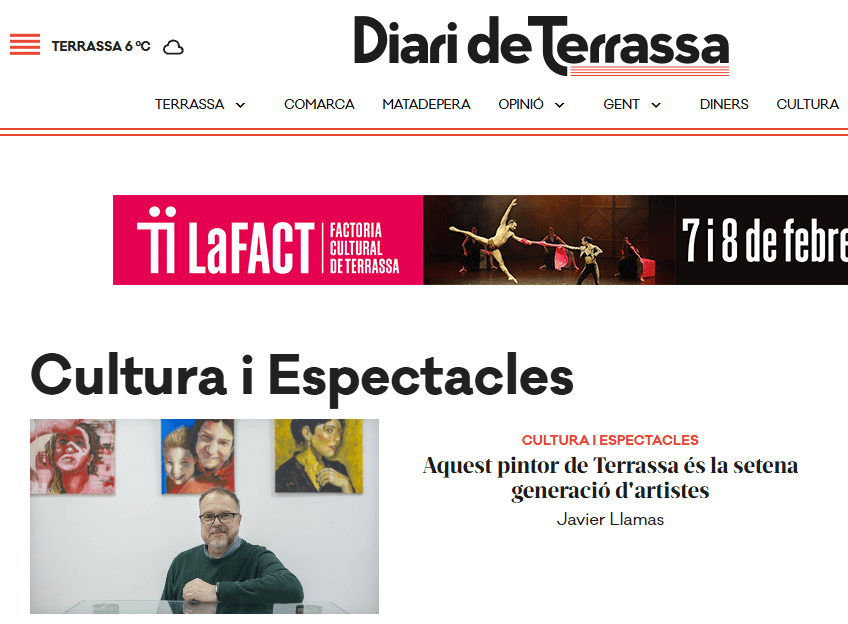 Crònica al Diari de Terrassa: https://www.diarideterrassa.com/cultura-i-espectacles/aquest-pintor-de-terrassa-es-la-setena-generacio-dartistes.htm